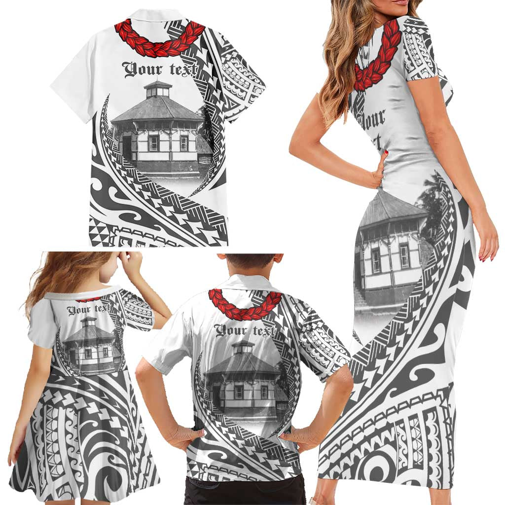 Samoa Mau Movement House Personalised Family Matching Short Sleeve Bodycon Dress and Hawaiian Shirt Fa'a Samoa The Samoan Way LT9 - Polynesian Pride