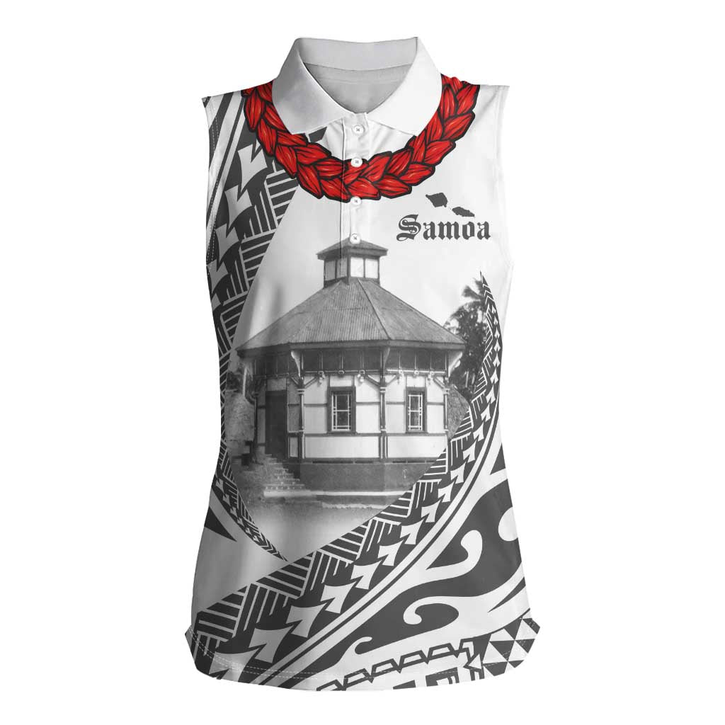 Samoa Mau Movement House Personalised Women Sleeveless Polo Shirt Fa'a Samoa The Samoan Way