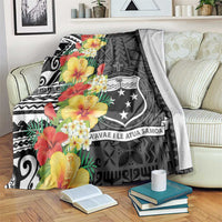 Samoa Tribal Hibiscus Flowers Blanket LT9 Black - Polynesian Pride