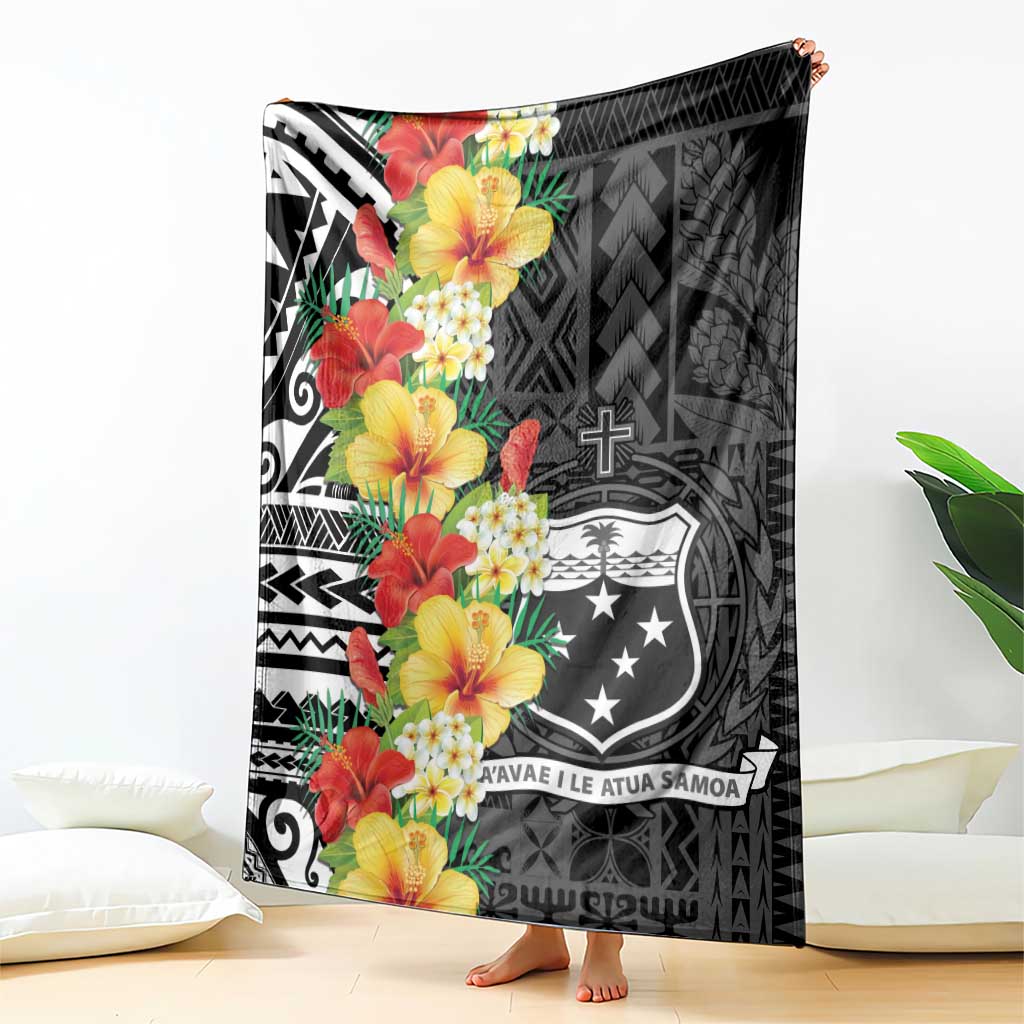 Samoa Tribal Hibiscus Flowers Blanket LT9 - Polynesian Pride