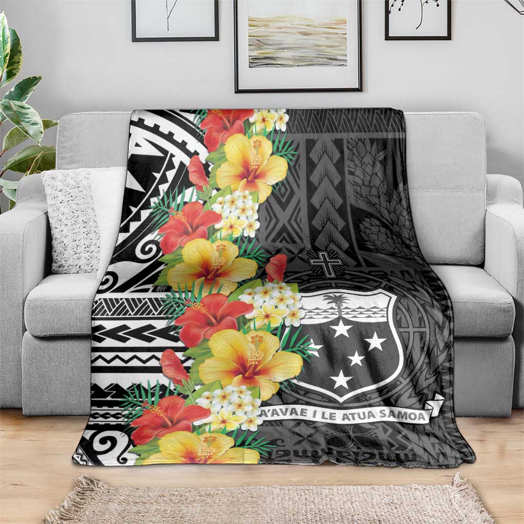 Samoa Tribal Hibiscus Flowers Blanket LT9 - Polynesian Pride