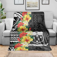 Samoa Tribal Hibiscus Flowers Blanket LT9 - Polynesian Pride