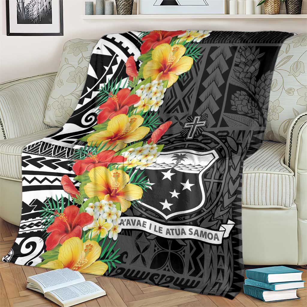 Samoa Tribal Hibiscus Flowers Blanket LT9 - Polynesian Pride