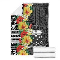 Samoa Tribal Hibiscus Flowers Blanket LT9 - Polynesian Pride