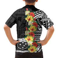 Samoa Tribal Hibiscus Flowers Family Matching Long Sleeve Bodycon Dress and Hawaiian Shirt LT9 - Polynesian Pride