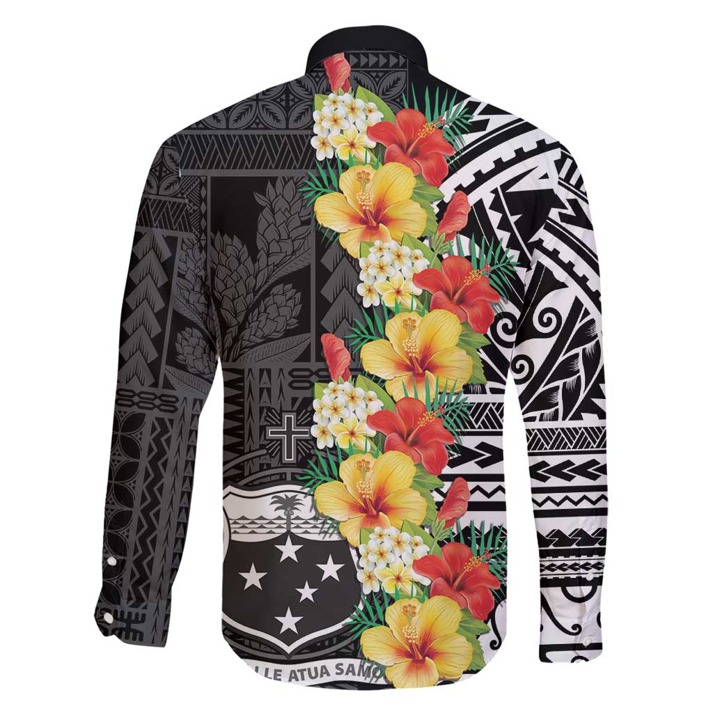 Samoa Tribal Hibiscus Flowers Family Matching Short Sleeve Bodycon Dress and Hawaiian Shirt LT9 - Polynesian Pride