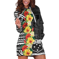 Samoa Tribal Hibiscus Flowers Hoodie Dress