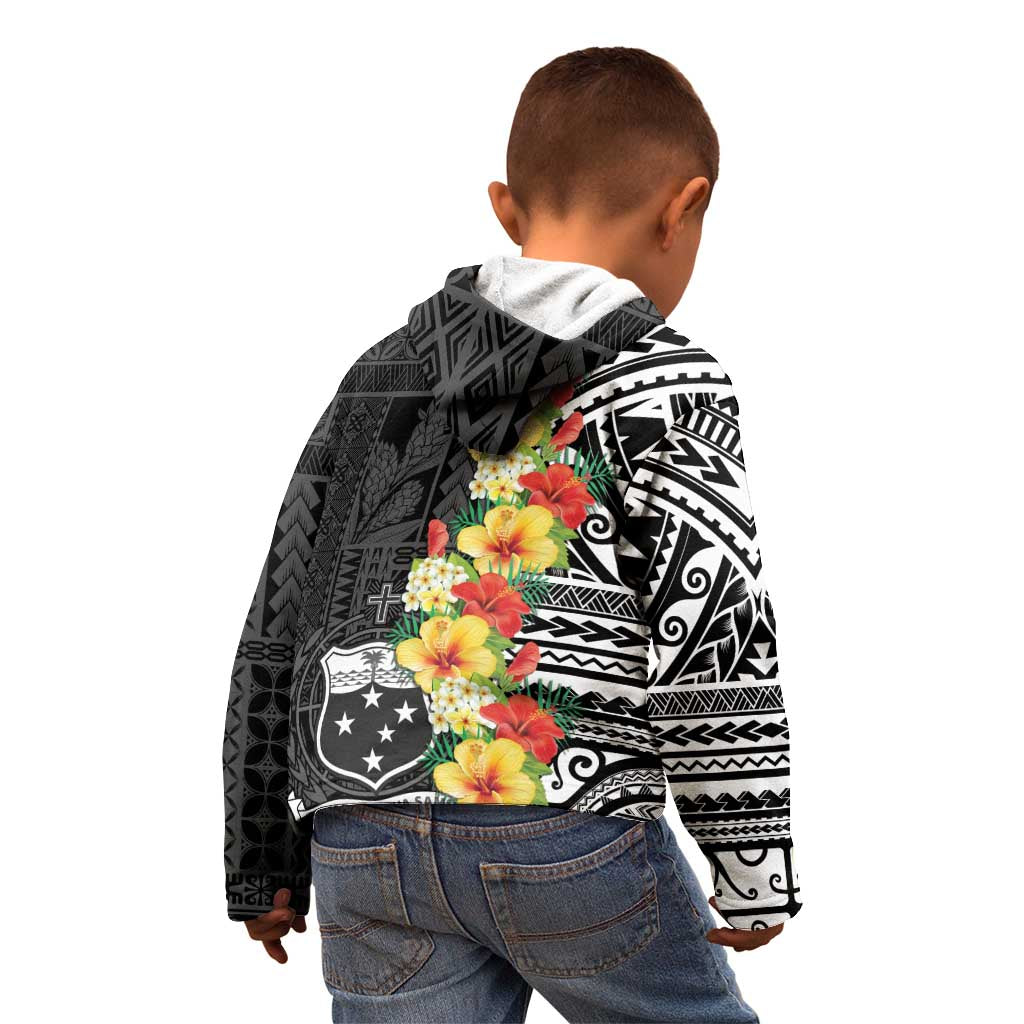 Samoa Tribal Hibiscus Flowers Kid Hoodie
