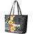 Samoa Tribal Hibiscus Flowers Leather Tote Bag