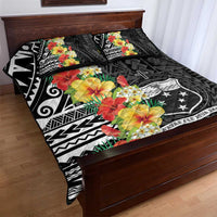 Samoa Tribal Hibiscus Flowers Quilt Bed Set