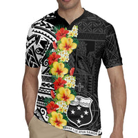 Samoa Tribal Hibiscus Flowers Rugby Jersey