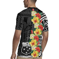Samoa Tribal Hibiscus Flowers Rugby Jersey