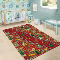 Mele Kalikimaka Pakalana Pikake Lei Area Rug Hawaiian Rodeo Paniolo Omaomao Palaka - Polynesian Pride