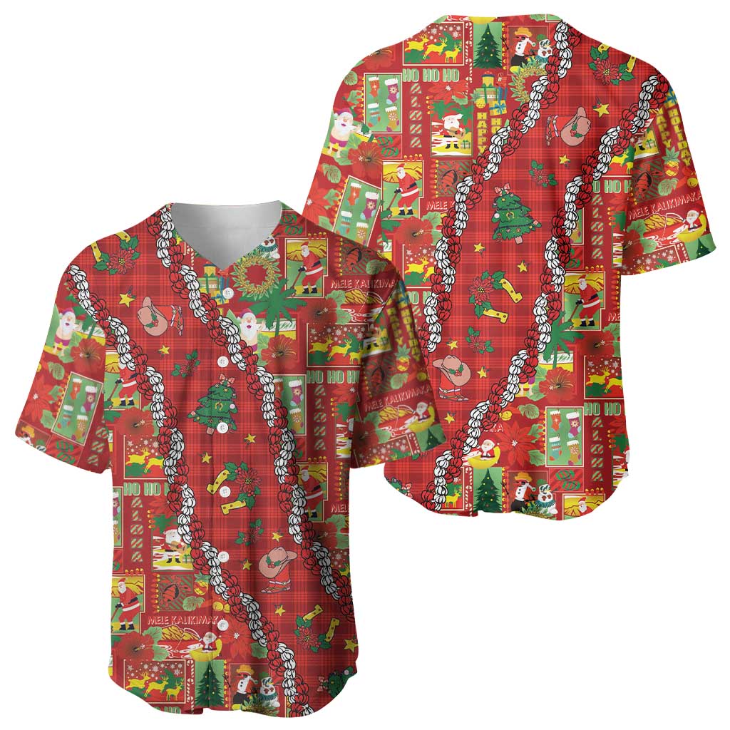 Mele Kalikimaka Pakalana Pikake Lei Baseball Jersey Hawaiian Rodeo Paniolo Omaomao Palaka - Polynesian Pride