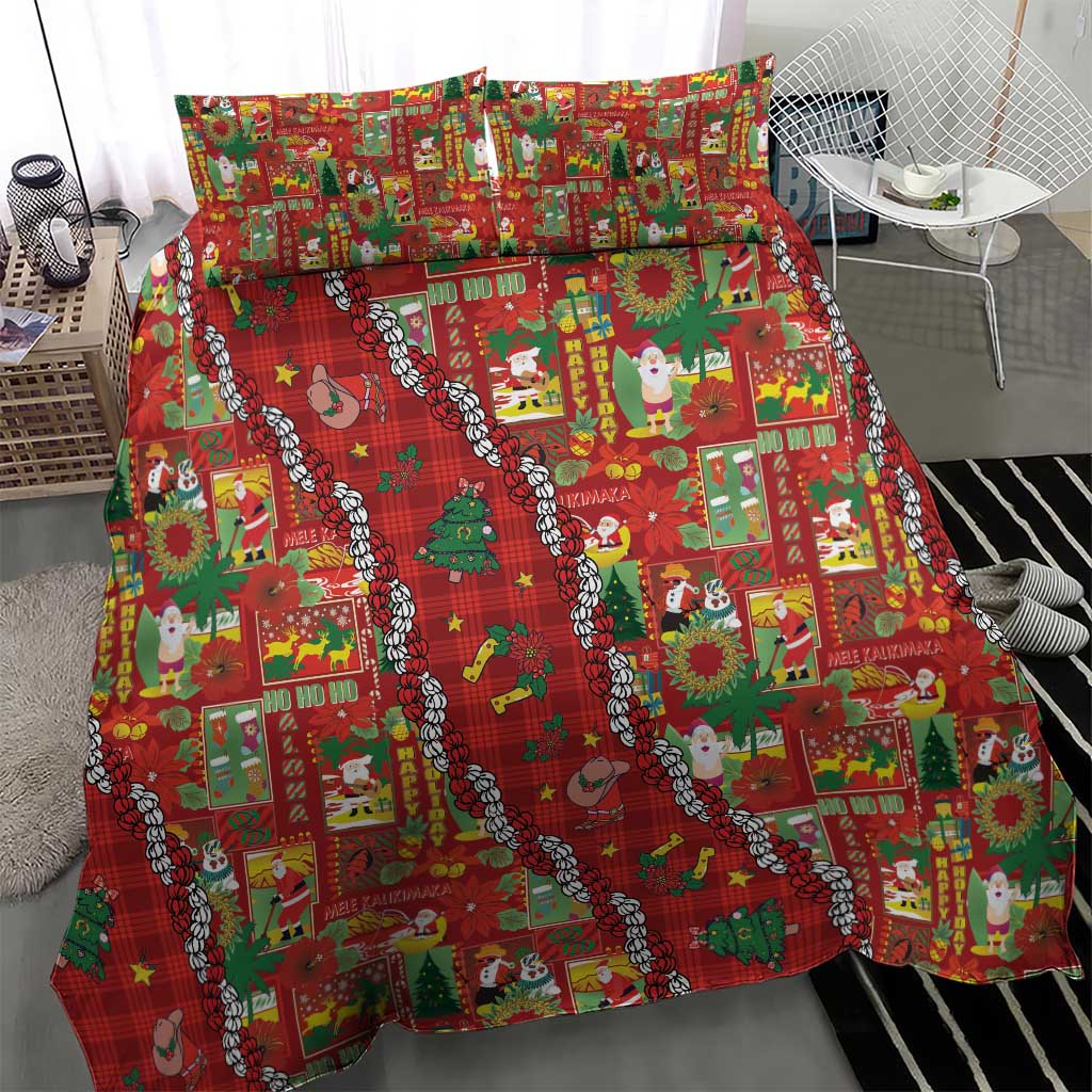 Mele Kalikimaka Pakalana Pikake Lei Bedding Set Hawaiian Rodeo Paniolo Omaomao Palaka - Polynesian Pride