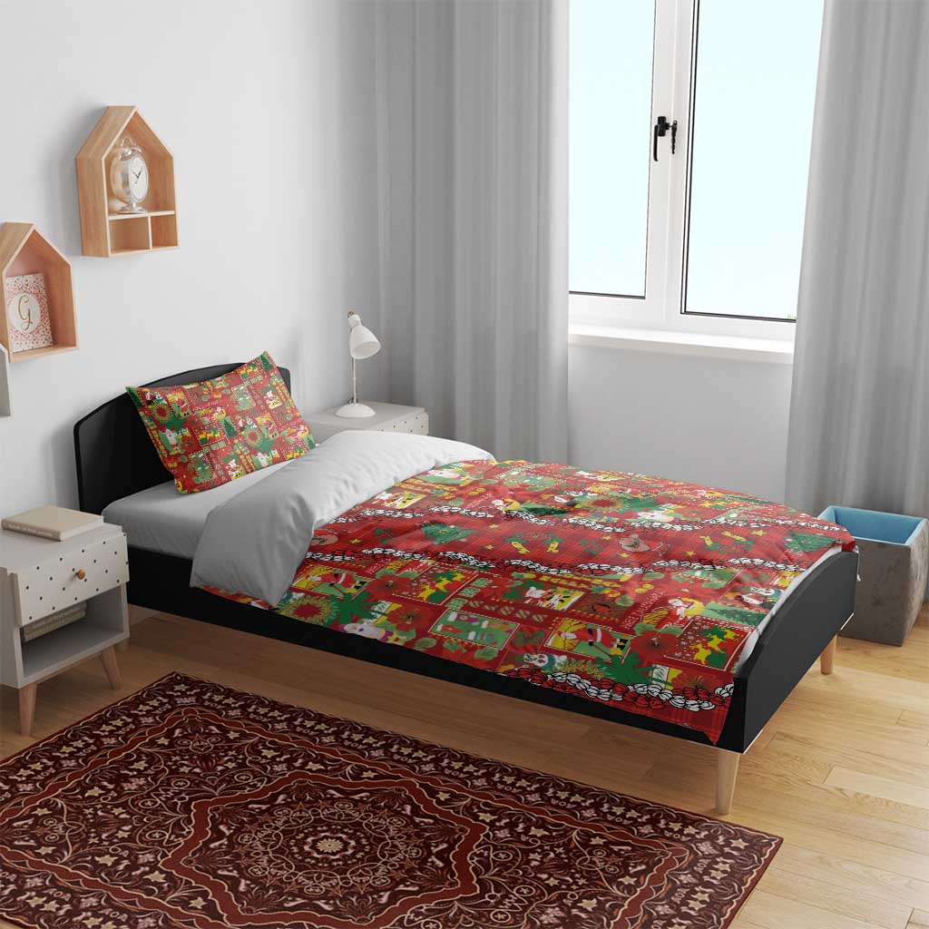 Mele Kalikimaka Pakalana Pikake Lei Bedding Set Hawaiian Rodeo Paniolo Omaomao Palaka - Polynesian Pride