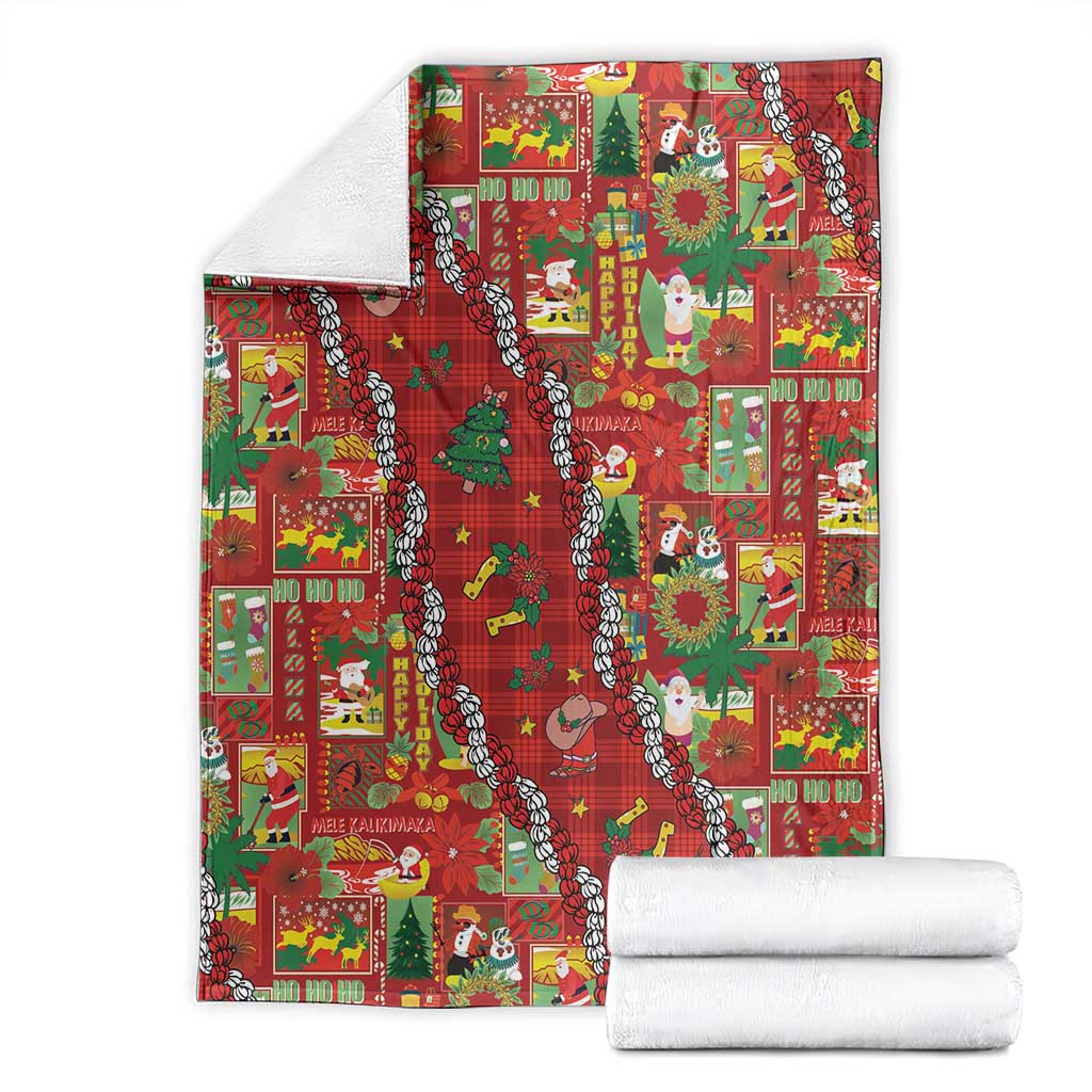 Mele Kalikimaka Pakalana Pikake Lei Blanket Hawaiian Rodeo Paniolo Omaomao Palaka - Polynesian Pride