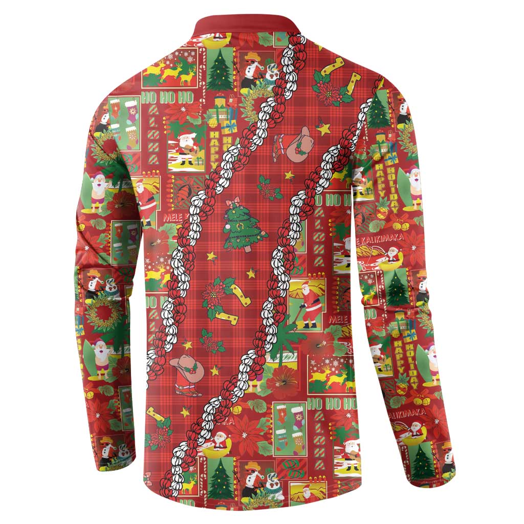 Mele Kalikimaka Pakalana Pikake Lei Button Sweatshirt Hawaiian Rodeo Paniolo Omaomao Palaka - Polynesian Pride