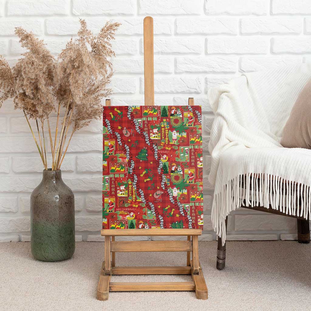 Mele Kalikimaka Pakalana Pikake Lei Canvas Wall Art Hawaiian Rodeo Paniolo Omaomao Palaka - Polynesian Pride