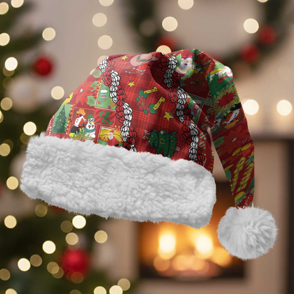 Mele Kalikimaka Pakalana Pikake Lei Christmas Santa Hat Hawaiian Rodeo Paniolo Omaomao Palaka - Polynesian Pride