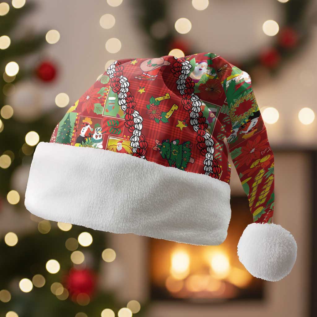 Mele Kalikimaka Pakalana Pikake Lei Christmas Santa Hat Hawaiian Rodeo Paniolo Omaomao Palaka - Polynesian Pride