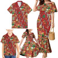 Mele Kalikimaka Pakalana Pikake Lei Family Matching Mermaid Dress and Hawaiian Shirt Hawaiian Rodeo Paniolo Omaomao Palaka LT9 - Polynesian Pride