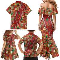 Mele Kalikimaka Pakalana Pikake Lei Family Matching Mermaid Dress and Hawaiian Shirt Hawaiian Rodeo Paniolo Omaomao Palaka LT9 - Polynesian Pride