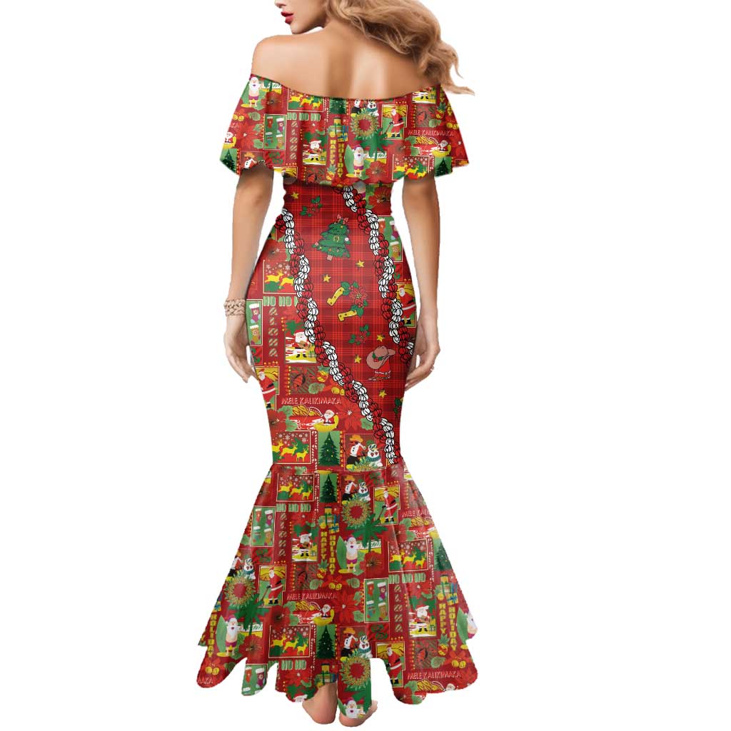 Mele Kalikimaka Pakalana Pikake Lei Family Matching Mermaid Dress and Hawaiian Shirt Hawaiian Rodeo Paniolo Omaomao Palaka LT9 - Polynesian Pride