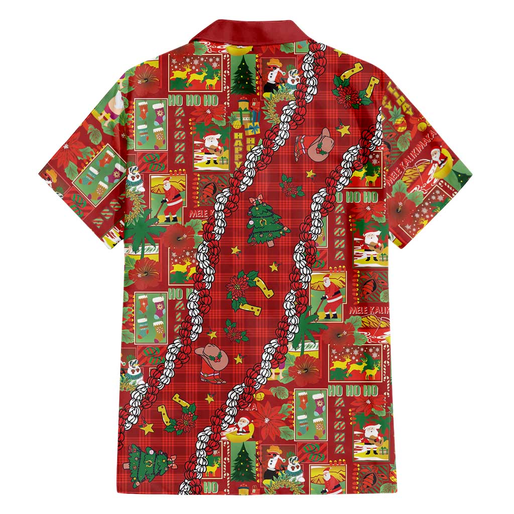 Mele Kalikimaka Pakalana Pikake Lei Family Matching Off Shoulder Short Dress and Hawaiian Shirt Hawaiian Rodeo Paniolo Omaomao Palaka LT9 - Polynesian Pride