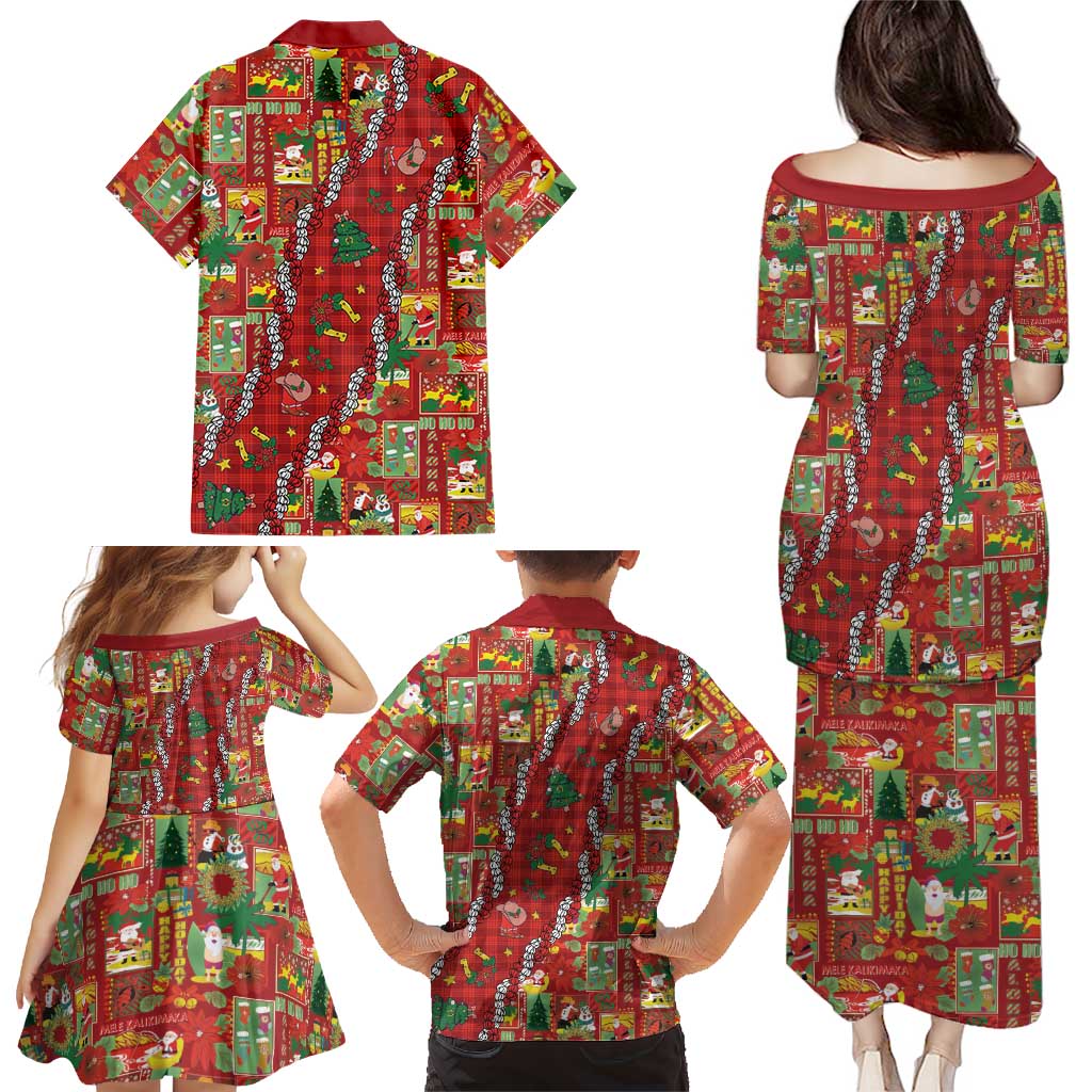 Mele Kalikimaka Pakalana Pikake Lei Family Matching Puletasi and Hawaiian Shirt Hawaiian Rodeo Paniolo Omaomao Palaka LT9 - Polynesian Pride