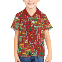Mele Kalikimaka Pakalana Pikake Lei Family Matching Short Sleeve Bodycon Dress and Hawaiian Shirt Hawaiian Rodeo Paniolo Omaomao Palaka LT9 Son's Shirt Green - Polynesian Pride