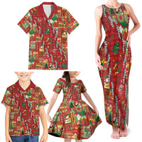 Mele Kalikimaka Pakalana Pikake Lei Family Matching Tank Maxi Dress and Hawaiian Shirt Hawaiian Rodeo Paniolo Omaomao Palaka LT9 - Polynesian Pride