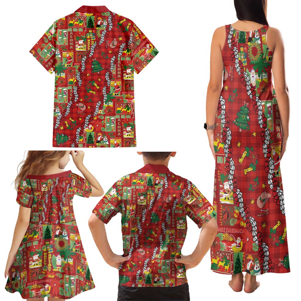 Mele Kalikimaka Pakalana Pikake Lei Family Matching Tank Maxi Dress and Hawaiian Shirt Hawaiian Rodeo Paniolo Omaomao Palaka LT9 - Polynesian Pride