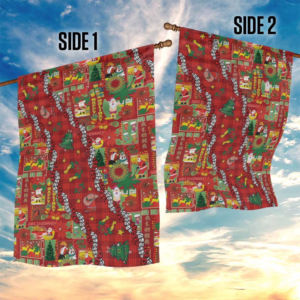 Mele Kalikimaka Pakalana Pikake Lei Garden Flag Hawaiian Rodeo Paniolo Omaomao Palaka - Polynesian Pride