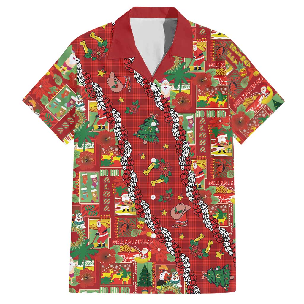 Mele Kalikimaka Pakalana Pikake Lei Hawaiian Shirt Hawaiian Rodeo Paniolo Omaomao Palaka - Polynesian Pride