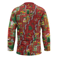 Mele Kalikimaka Pakalana Pikake Lei Hockey Jersey Hawaiian Rodeo Paniolo Omaomao Palaka - Polynesian Pride