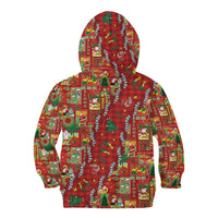 Mele Kalikimaka Pakalana Pikake Lei Kid Hoodie Hawaiian Rodeo Paniolo Omaomao Palaka LT9 - Polynesian Pride