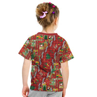 Mele Kalikimaka Pakalana Pikake Lei Kid T Shirt Hawaiian Rodeo Paniolo Omaomao Palaka - Polynesian Pride