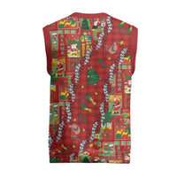 Mele Kalikimaka Pakalana Pikake Lei Christmas Knitted V-Neck Vest Hawaiian Rodeo Paniolo Omaomao Palaka LT9 - Polynesian Pride