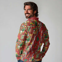 Mele Kalikimaka Pakalana Pikake Lei Long Sleeve Polo Shirt Hawaiian Rodeo Paniolo Omaomao Palaka LT9 - Polynesian Pride