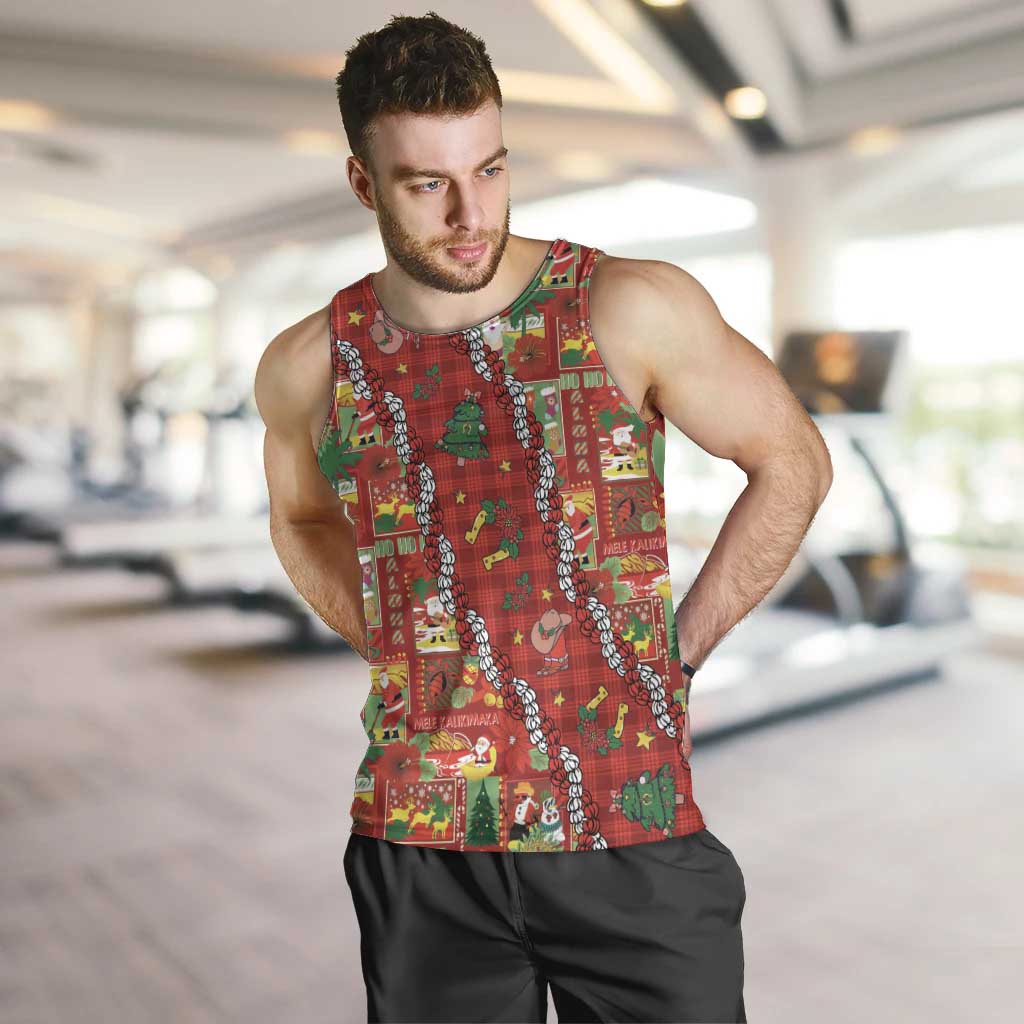 Mele Kalikimaka Pakalana Pikake Lei Men Tank Top Hawaiian Rodeo Paniolo Omaomao Palaka - Polynesian Pride