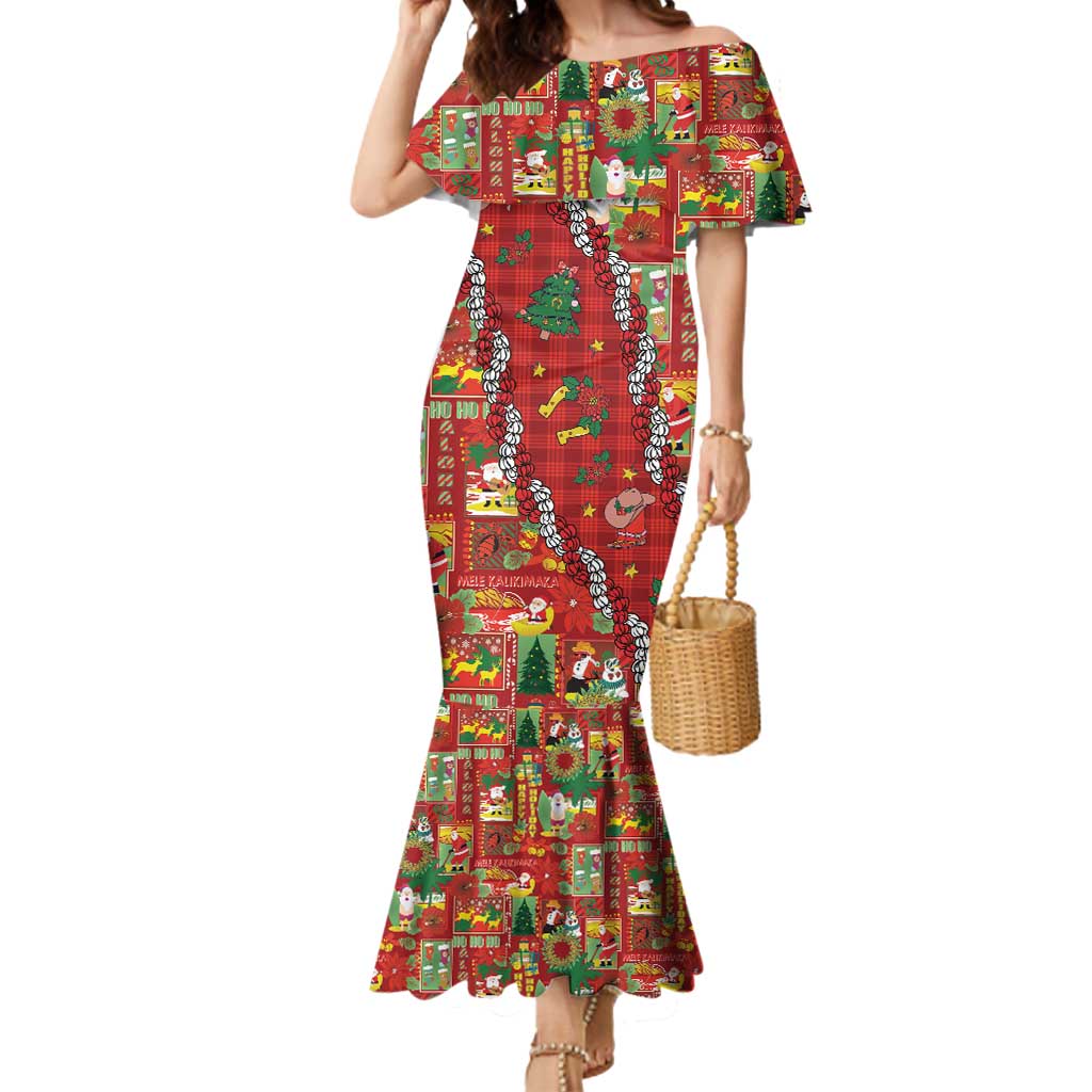 Mele Kalikimaka Pakalana Pikake Lei Mermaid Dress Hawaiian Rodeo Paniolo Omaomao Palaka LT9 Women Green - Polynesian Pride