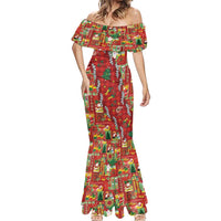 Mele Kalikimaka Pakalana Pikake Lei Mermaid Dress Hawaiian Rodeo Paniolo Omaomao Palaka LT9 - Polynesian Pride