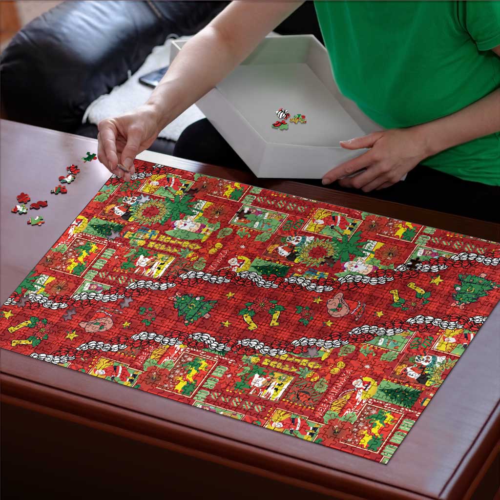Mele Kalikimaka Pakalana Pikake Lei Puzzle Hawaiian Rodeo Paniolo Omaomao Palaka - Polynesian Pride