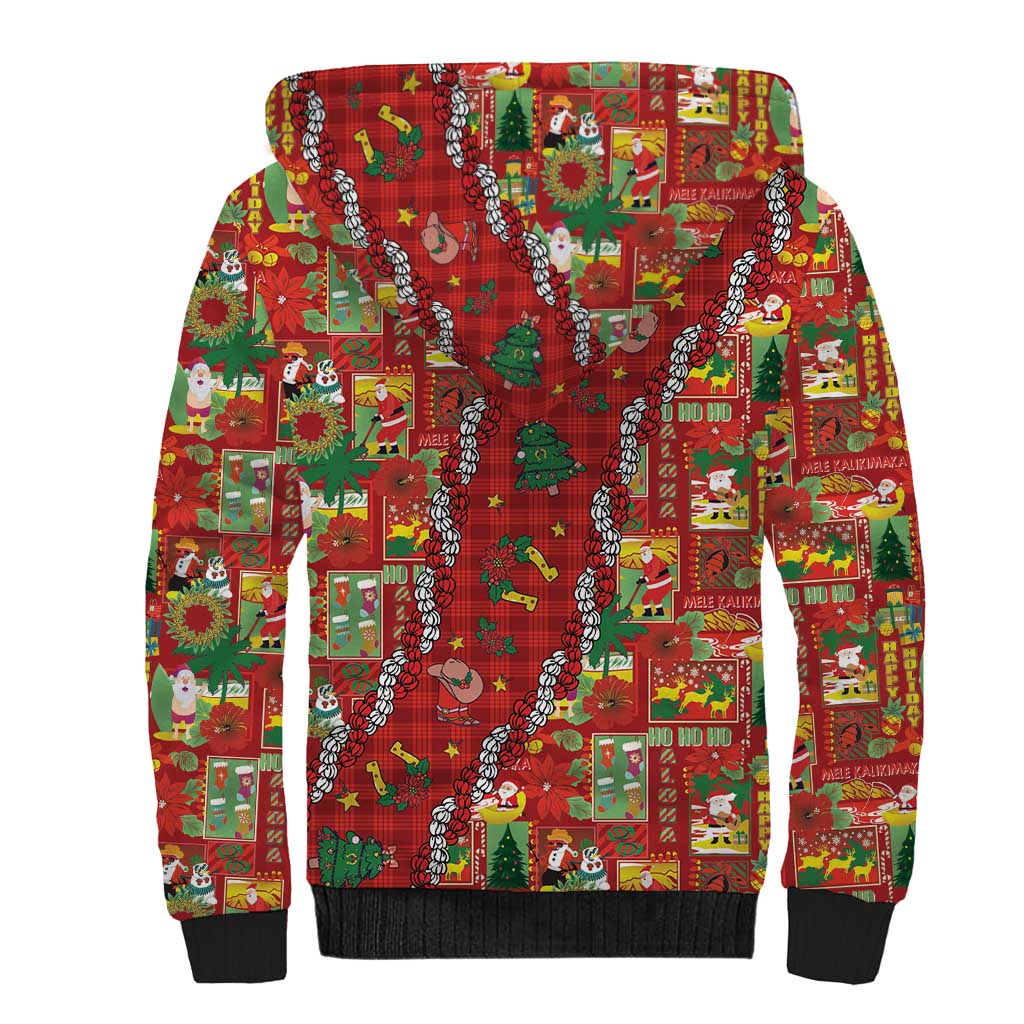 Mele Kalikimaka Pakalana Pikake Lei Sherpa Hoodie Hawaiian Rodeo Paniolo Omaomao Palaka LT9 - Polynesian Pride
