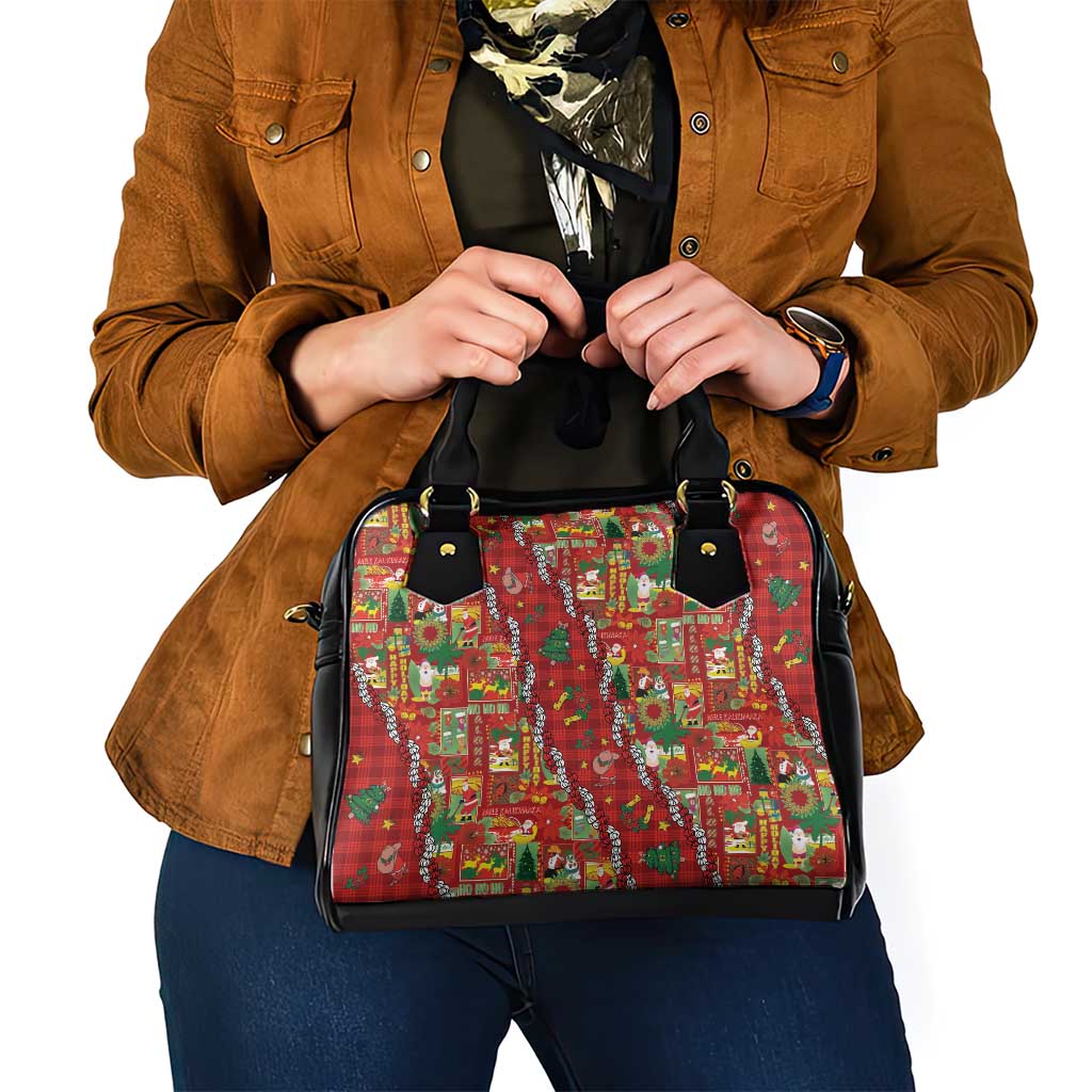 Mele Kalikimaka Pakalana Pikake Lei Shoulder Handbag Hawaiian Rodeo Paniolo Omaomao Palaka - Polynesian Pride