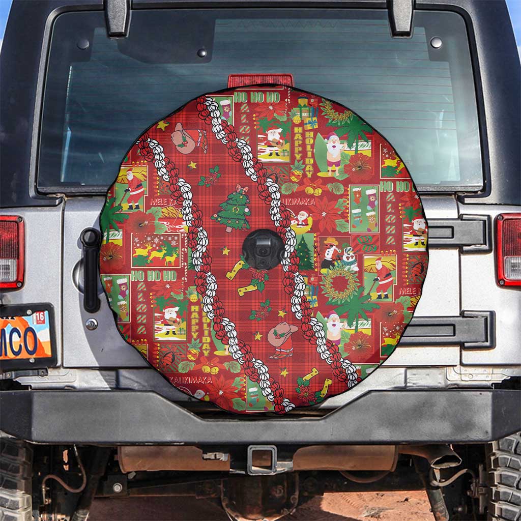 Mele Kalikimaka Pakalana Pikake Lei Spare Tire Cover Hawaiian Rodeo Paniolo Omaomao Palaka LT9 Green - Polynesian Pride
