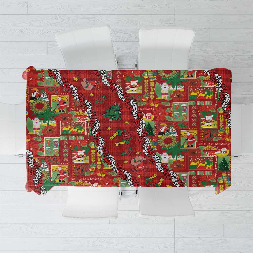 Mele Kalikimaka Pakalana Pikake Lei Tablecloth Hawaiian Rodeo Paniolo Omaomao Palaka LT9 Green - Polynesian Pride