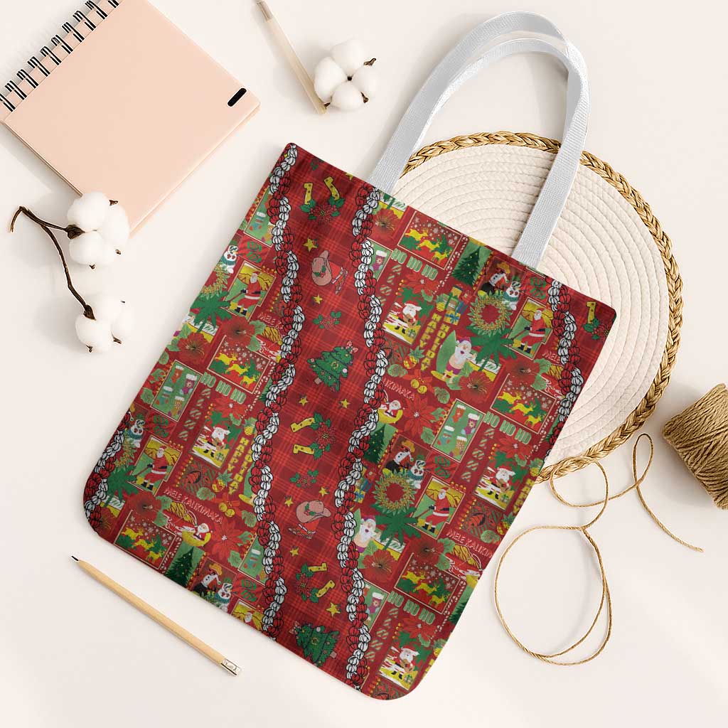 Mele Kalikimaka Pakalana Pikake Lei Tote Bag Hawaiian Rodeo Paniolo Omaomao Palaka - Polynesian Pride