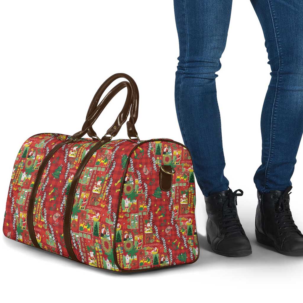 Mele Kalikimaka Pakalana Pikake Lei Travel Bag Hawaiian Rodeo Paniolo Omaomao Palaka - Polynesian Pride